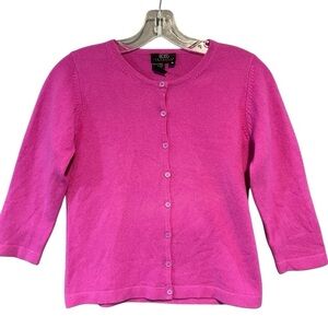 BCBG Max Azria Cashmere Button Down Cardigan Sweater Medium Pink Y2K